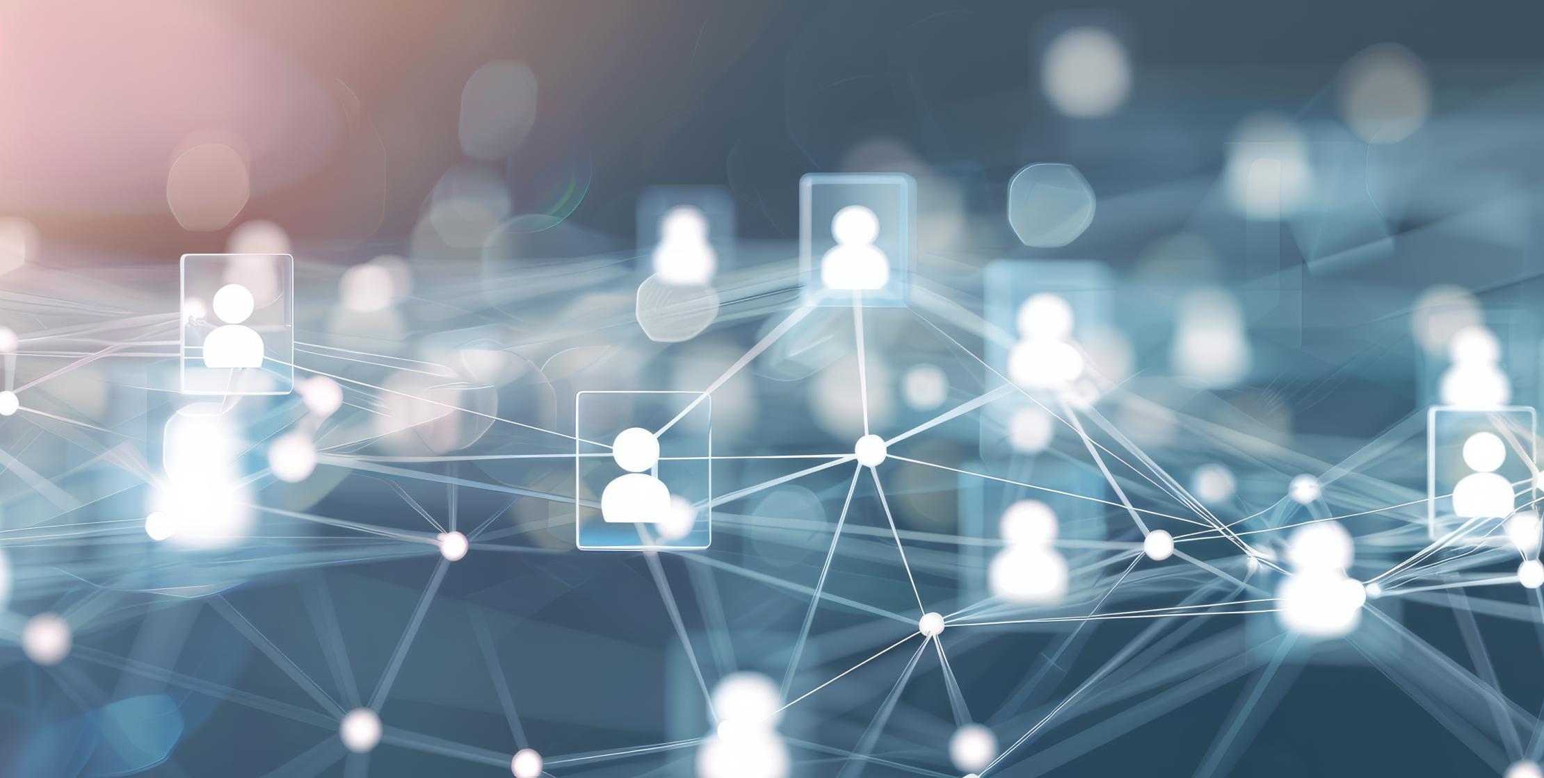 Abbildung von einem großen Netzwerk, das mehrere Personen vernetzt