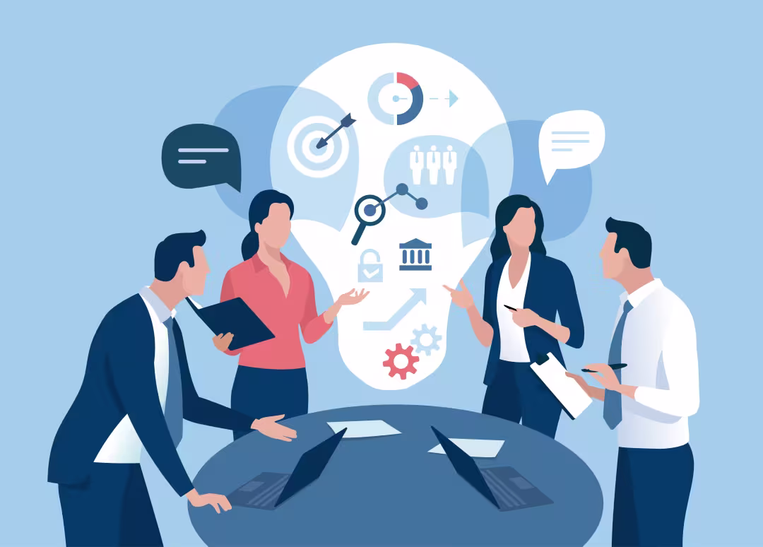 Personen diskutieren Ideen gemeinsam in einem Meeting